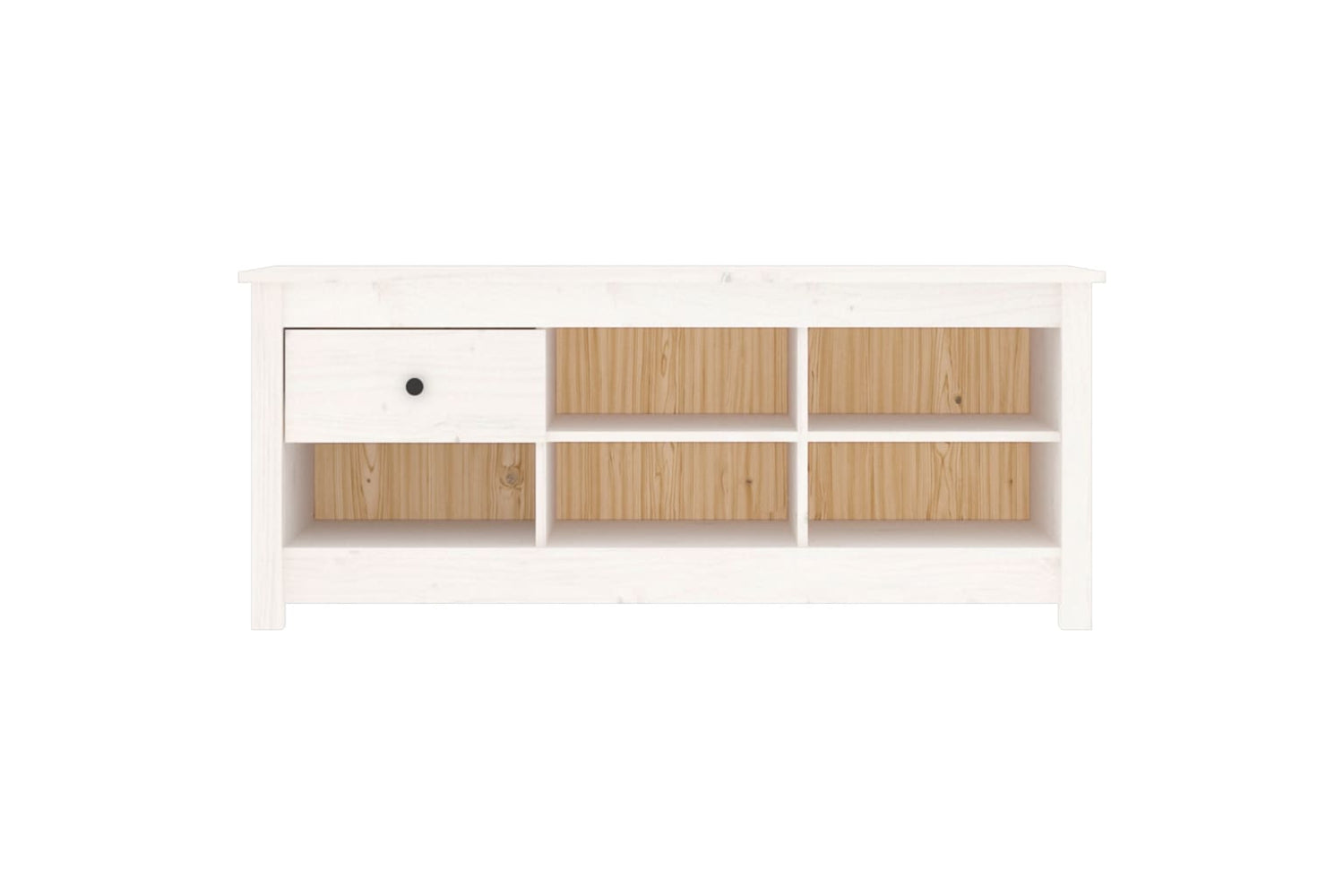 vidaXL 814595 Shoe Cabinet White 110x38x45.5cm Solid Wood Pine-2