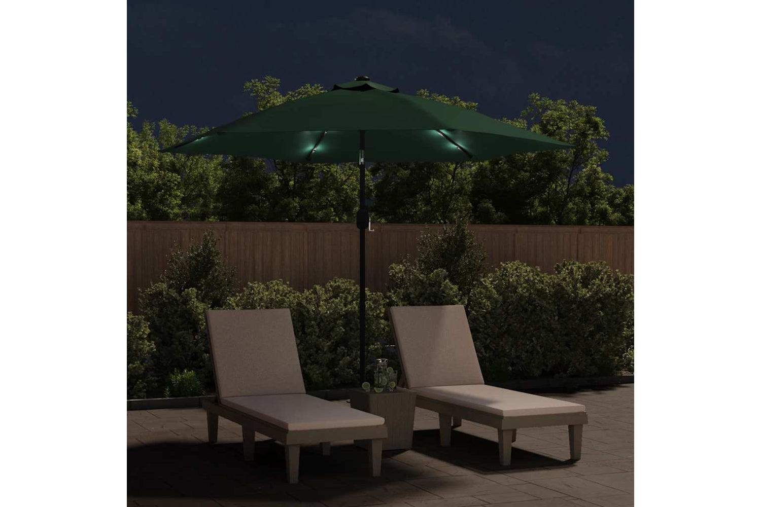 Vidaxl Led Cantilever Garden Parasol 3 M Green-2