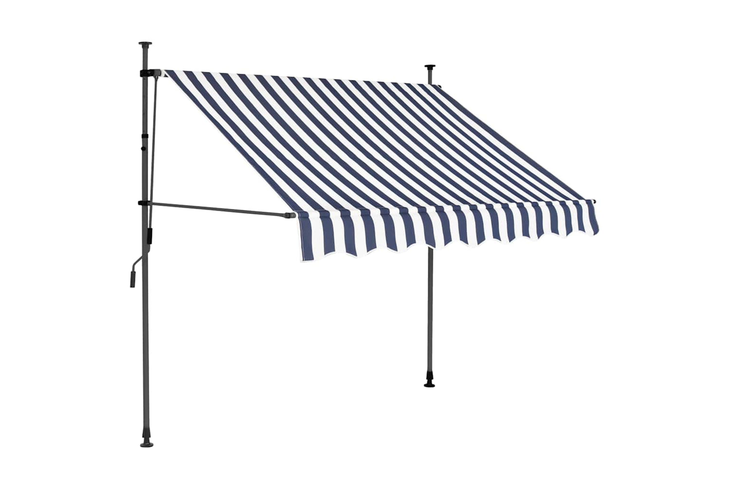 vidaXL 145842 Manual Retractable Awning With Led 150cm Blue And White-2