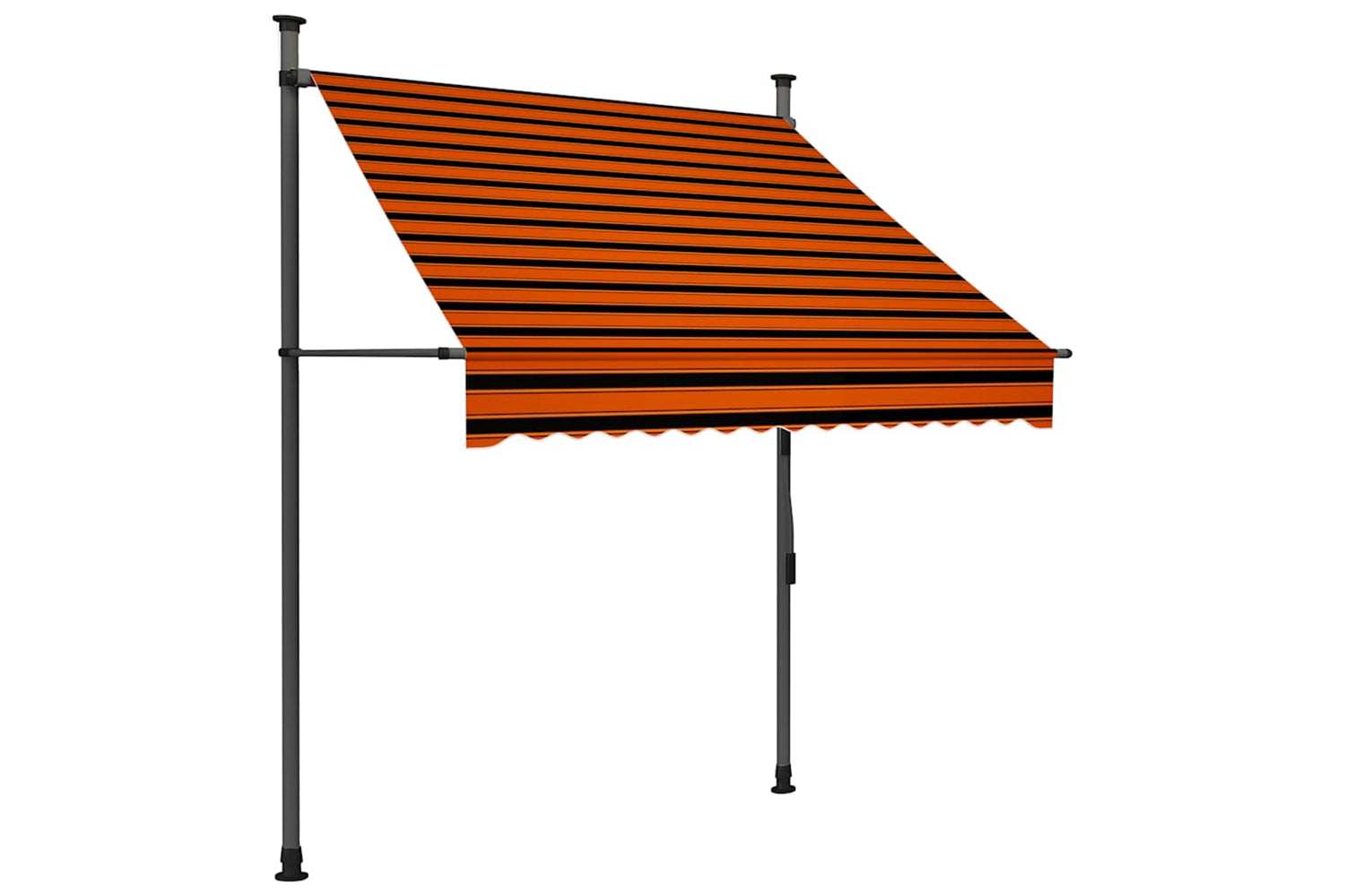 vidaXL 145877 Manual Retractable Awning With Led 150cm Orange And Brown-2