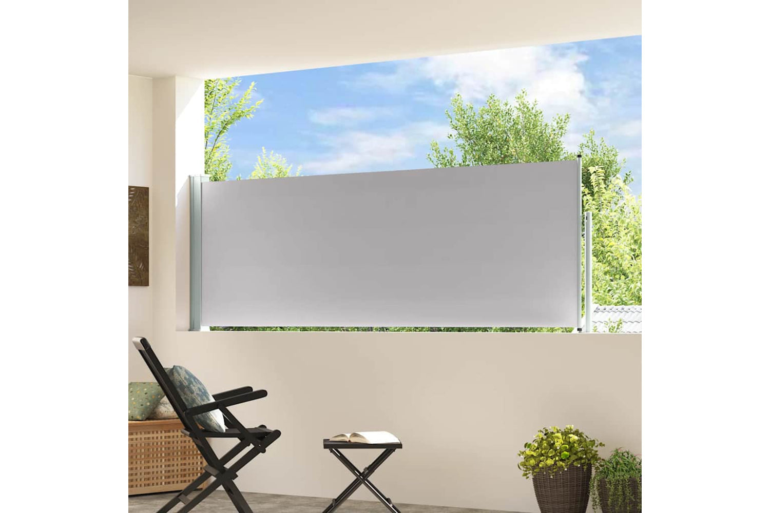 vidaXL 48374 Patio Retractable Side Awning 100x300cm Grey-2