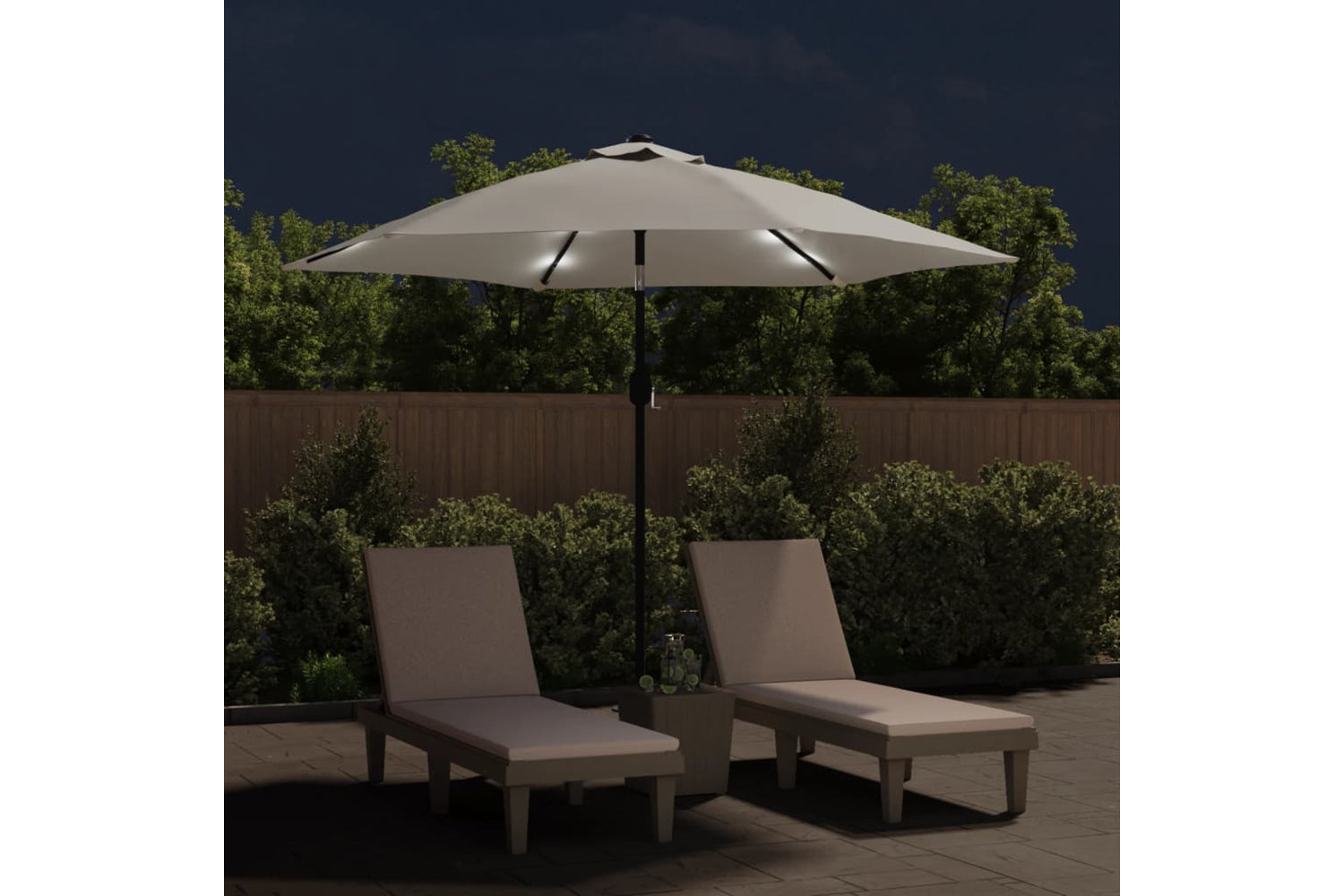 Vidaxl 42204 Led Cantilever Umbrella 3 M Sand White-2