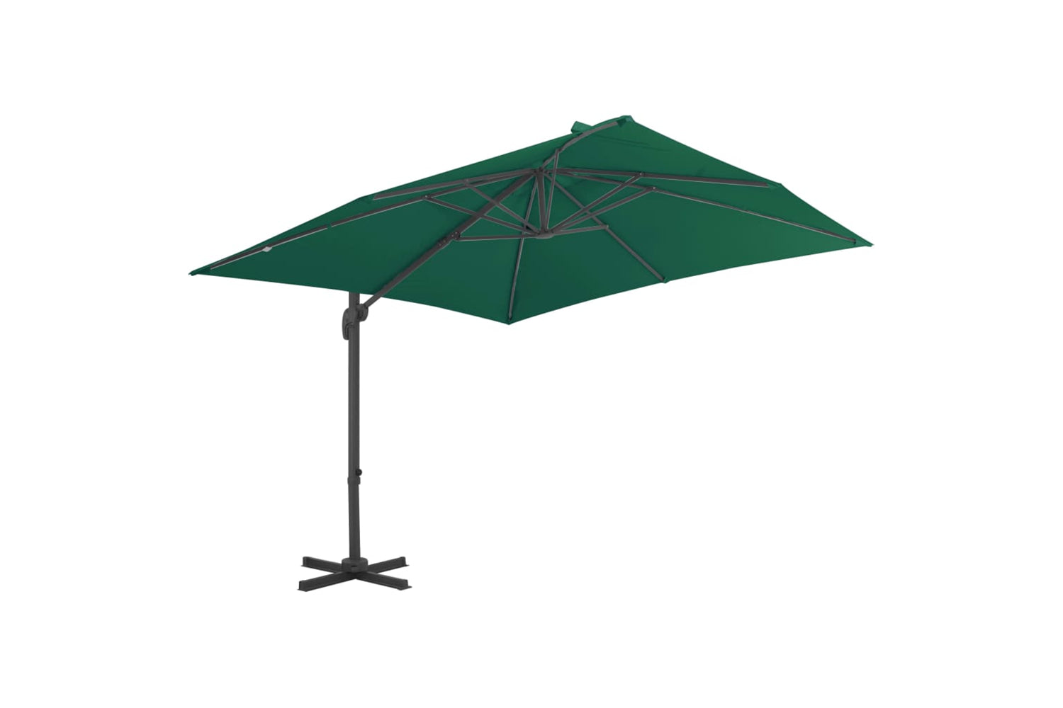 vidaXL 44634 Cantilever Umbrella With Aluminium Pole Green 300x300cm-2