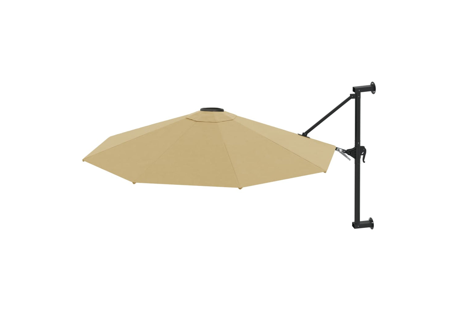 vidaXL Wall-mounted Parasol With Metal Pole 300cm Taupe-2
