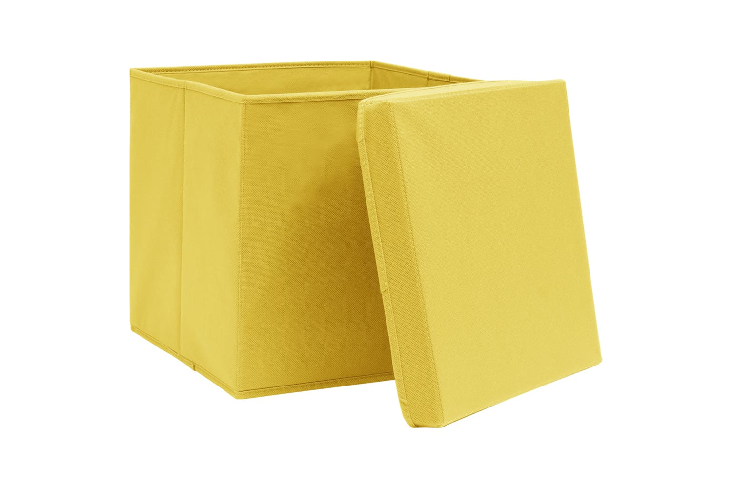 Vidaxl 288368 Storage Boxes With Lids 10 Pcs Yellow 32x32x32 Cm Fabric-3