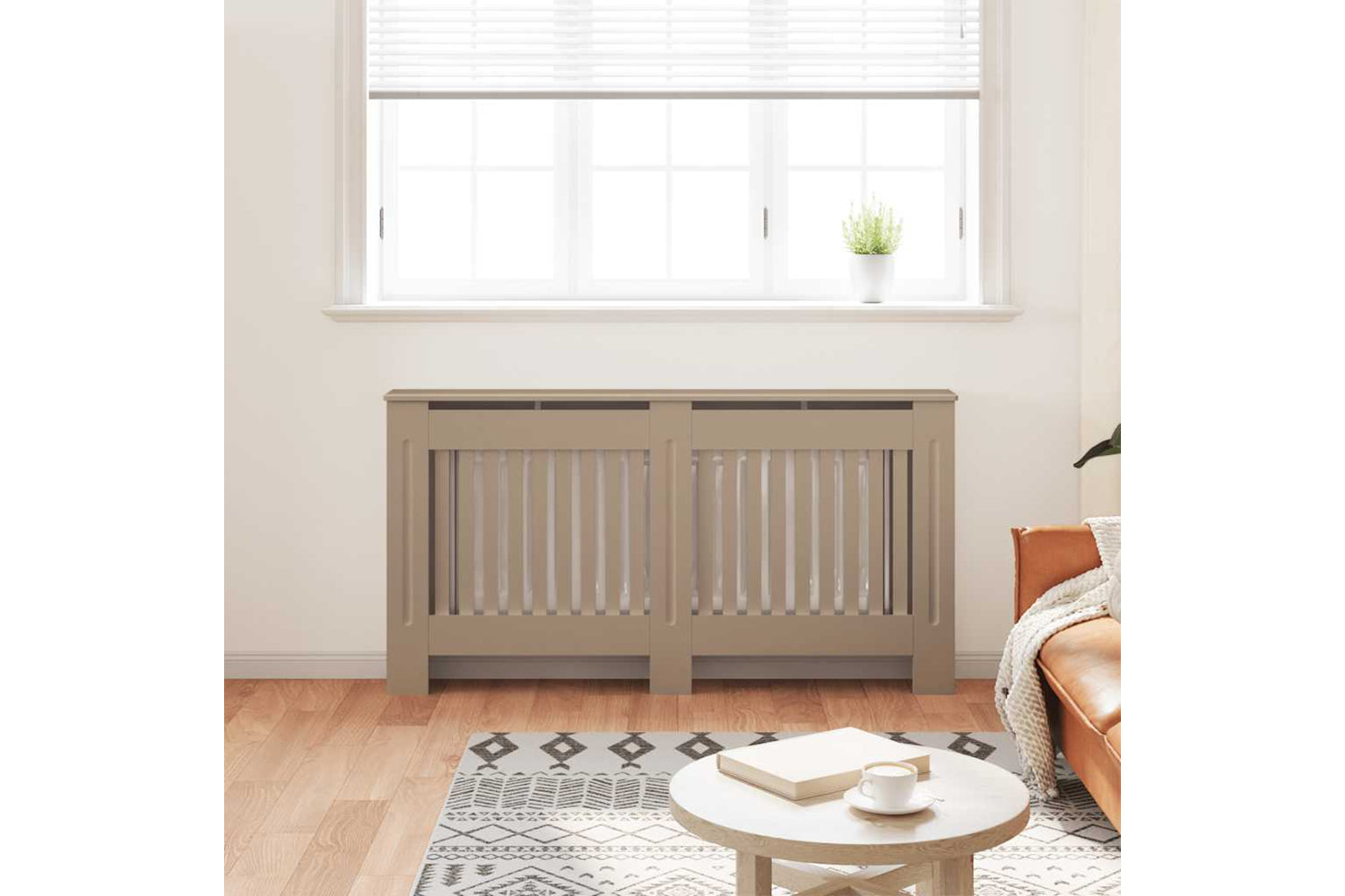 vidaXL Radiator Cover 152x19x81.5cm Mdf-2