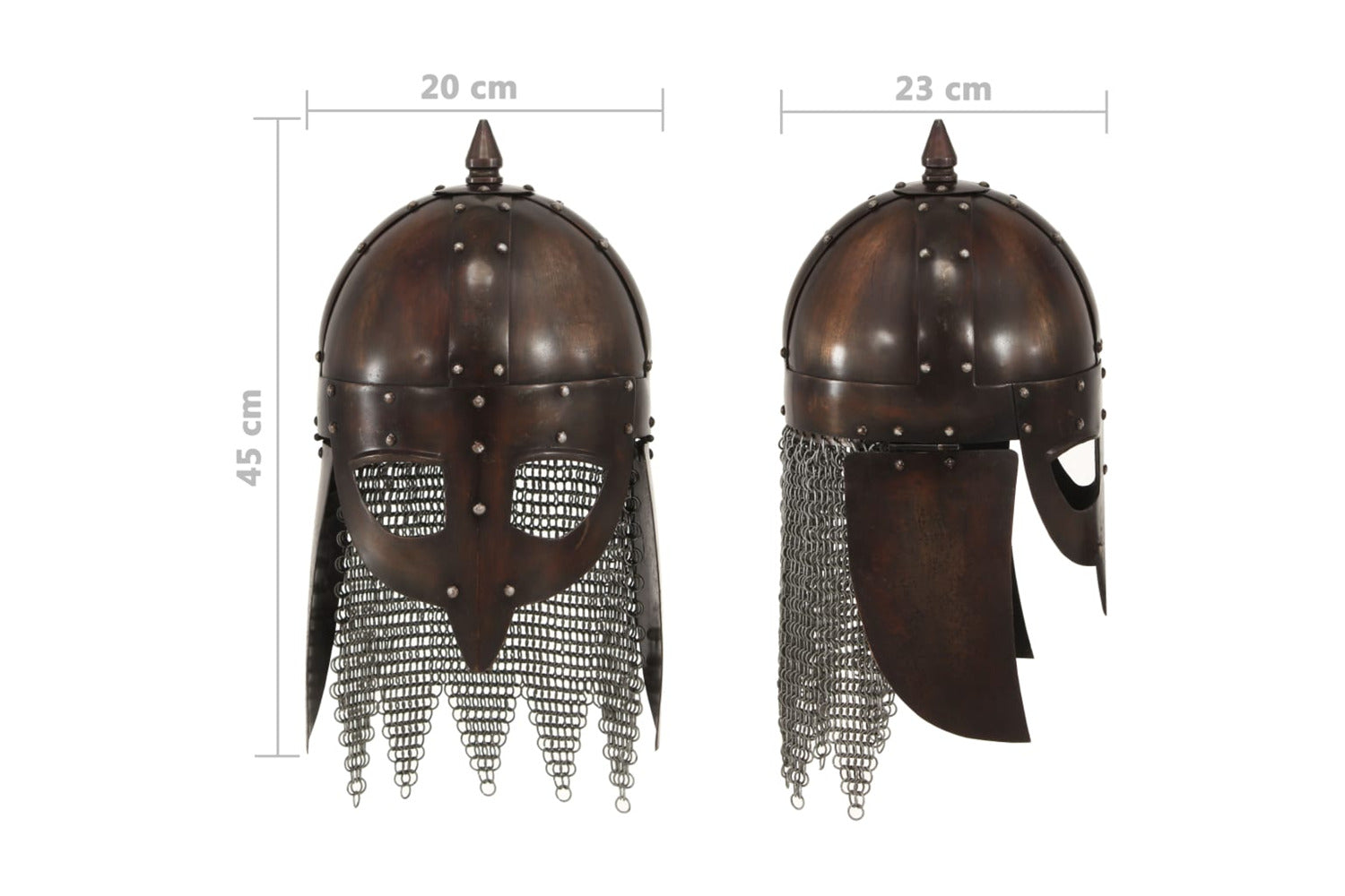 Vidaxl 286224 Viking Warrior Helmet Antique Replica Larp Copper Steel-8