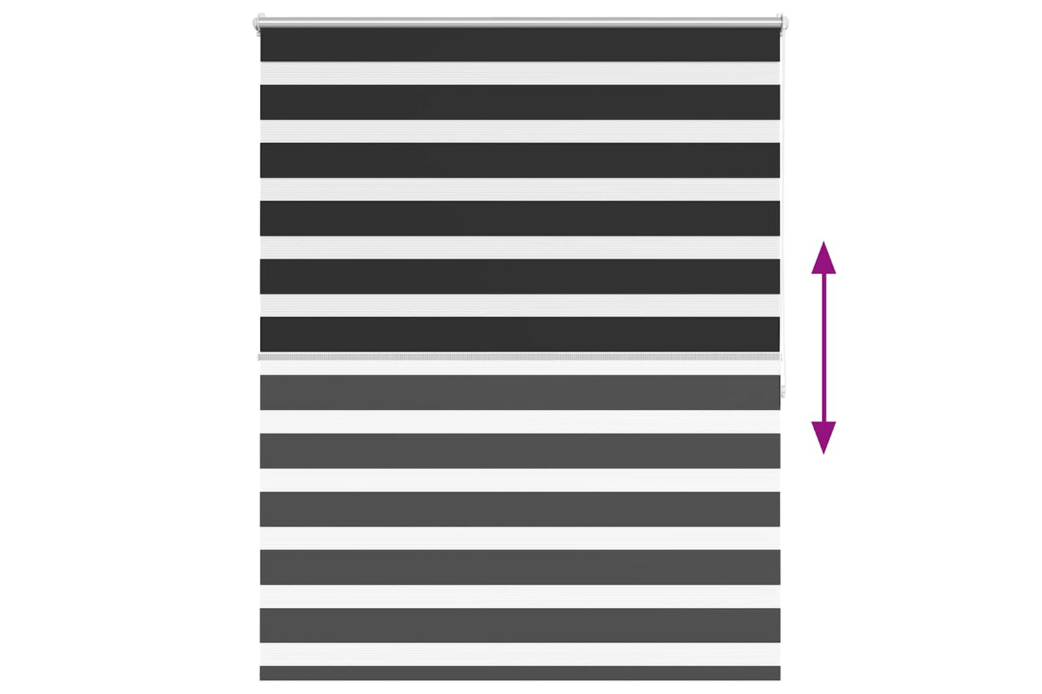 vidaXL 240216 Zebra Blind 120 X 175cm Black-4