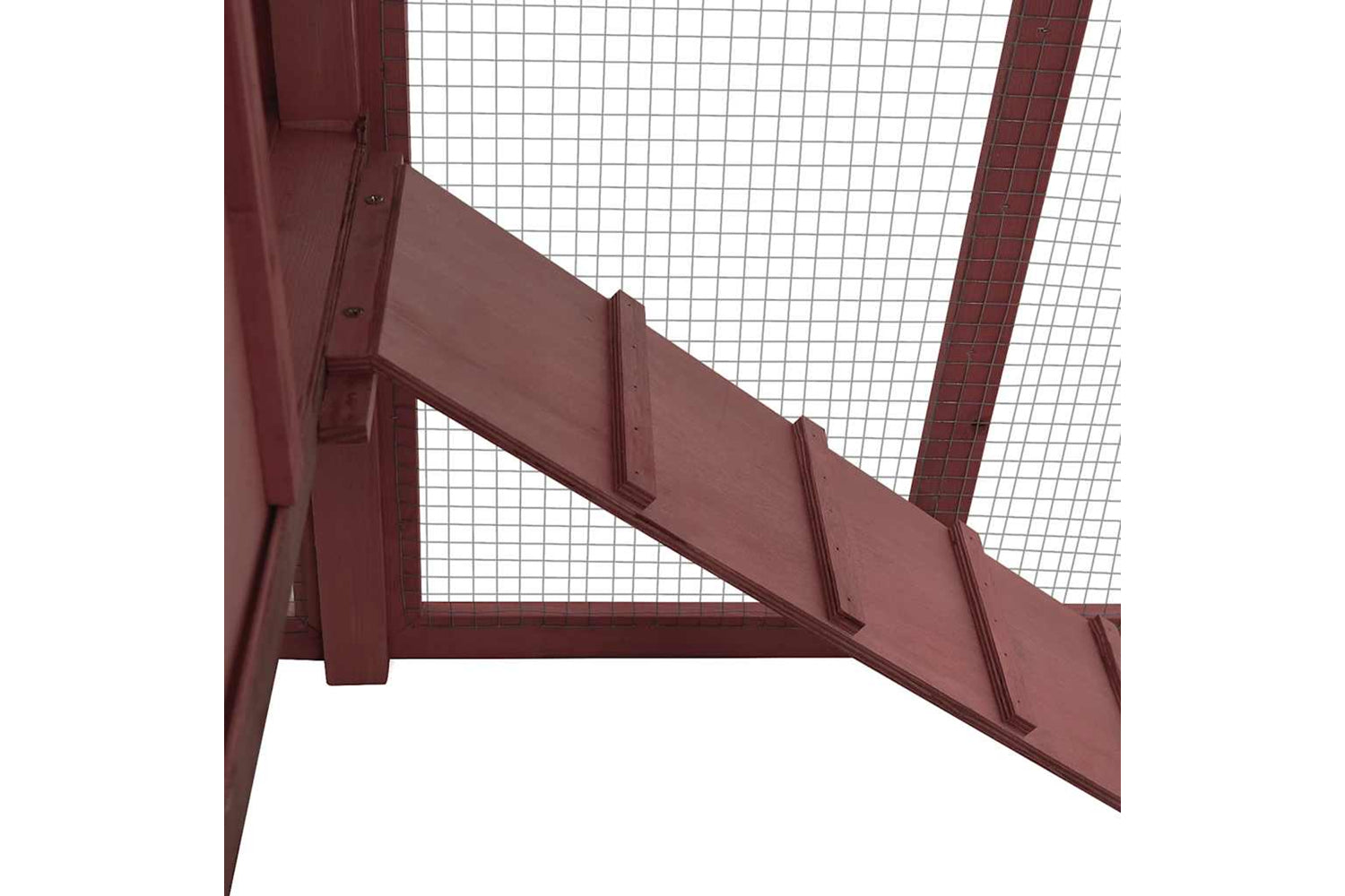 Vidaxl 170866 Chicken Coop With Nest Box Mocha And White Solid Fir Wood-6