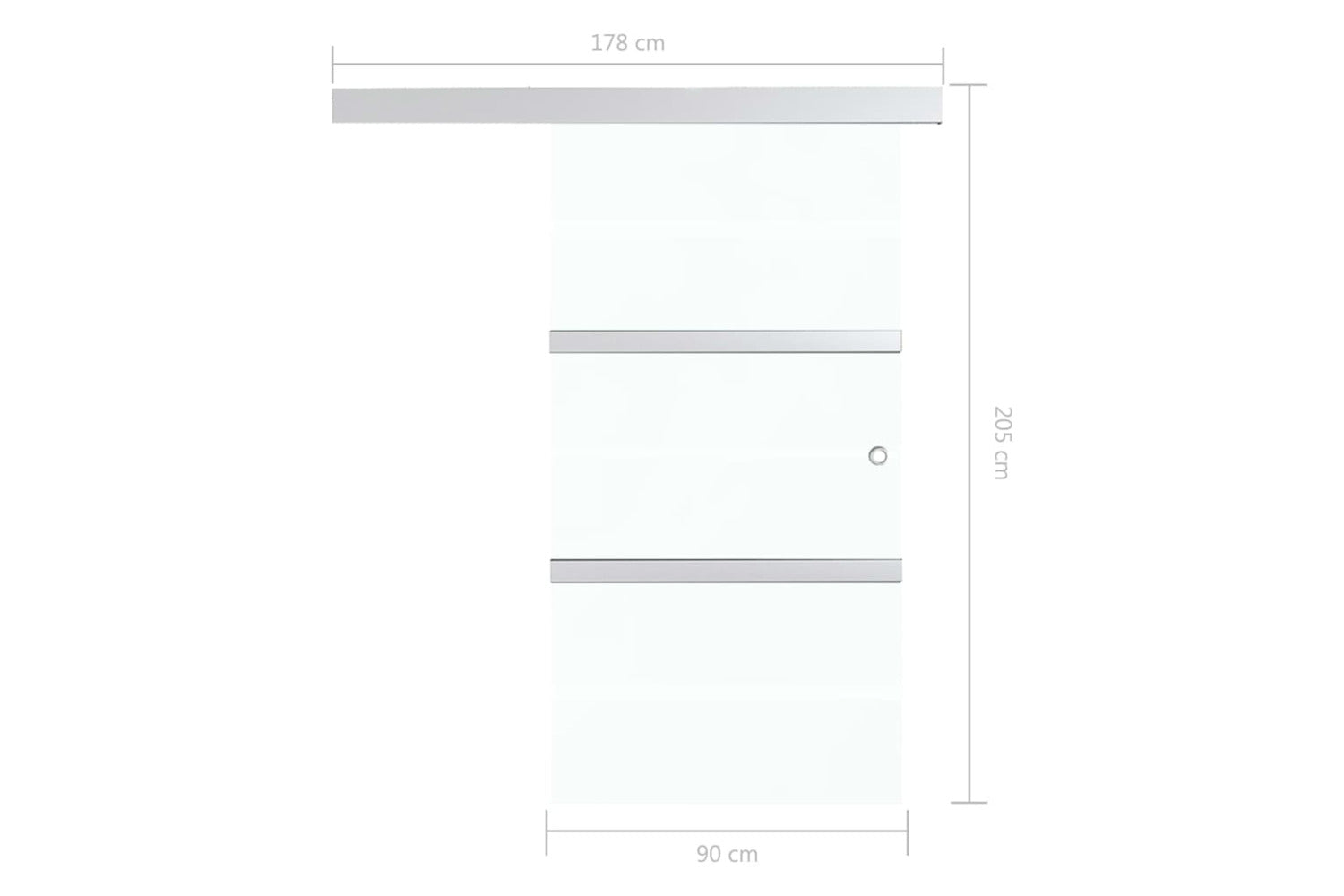 vidaXL 288062 Sliding Door With Soft Stops Esg Glass And Aluminium 90x205cm-6