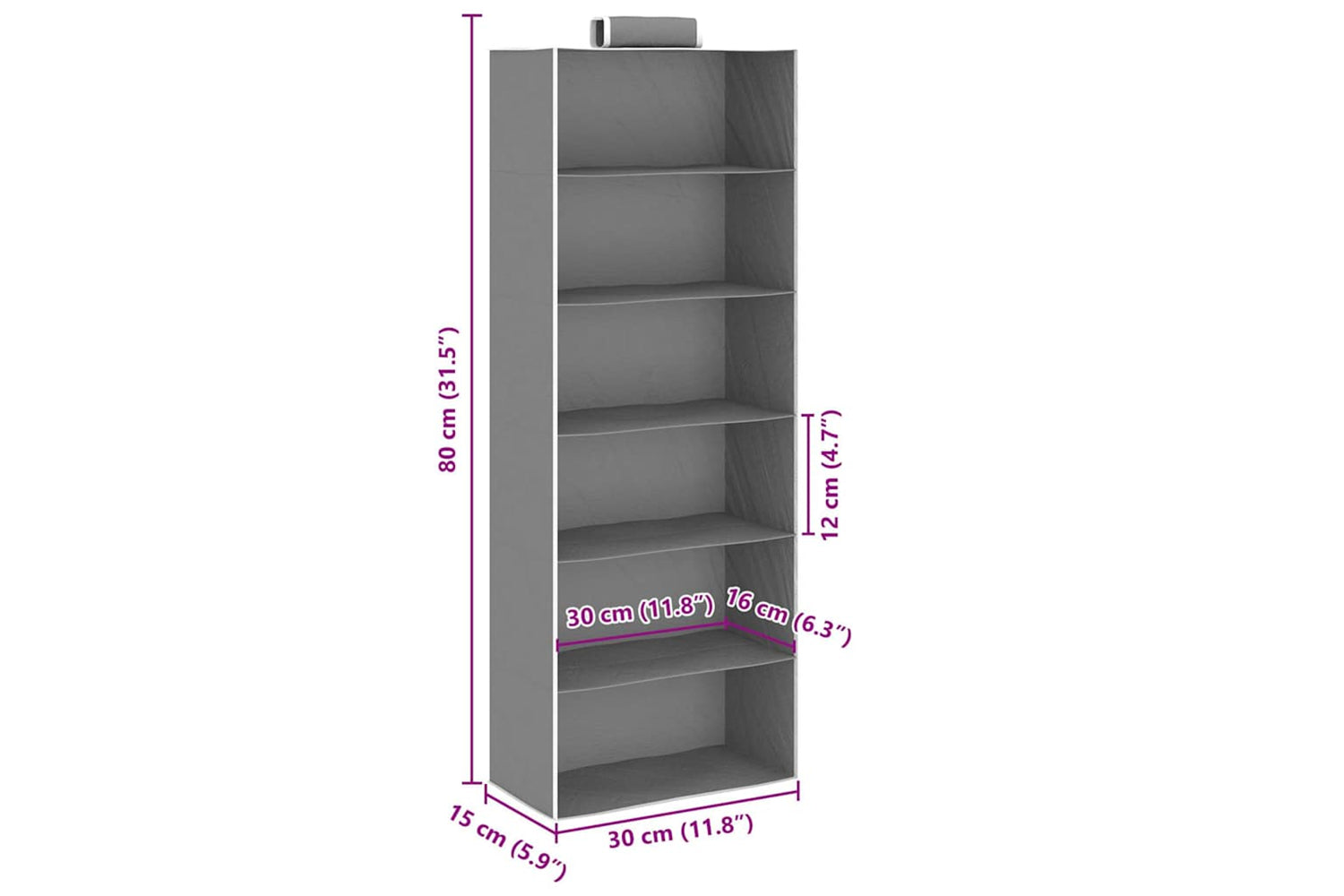 Vidaxl 288326 Hanging Closet Organisers 2 Pcs With 6 Shelves Fabric-9