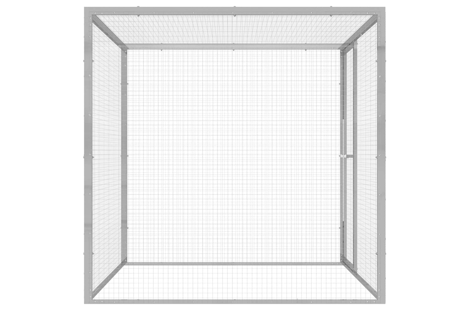 Vidaxl 146356 Cat Cage 1.5x1.5x1.5 M Galvanised Steel-2
