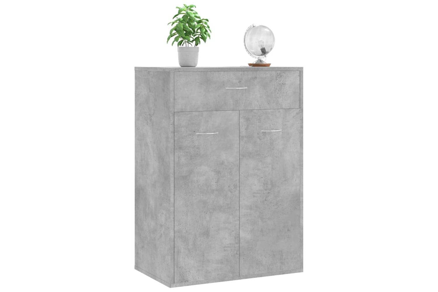 vidaXL 801075 Shoe Cabinet Concrete Grey 60x35x84cm Engineered Wood-4