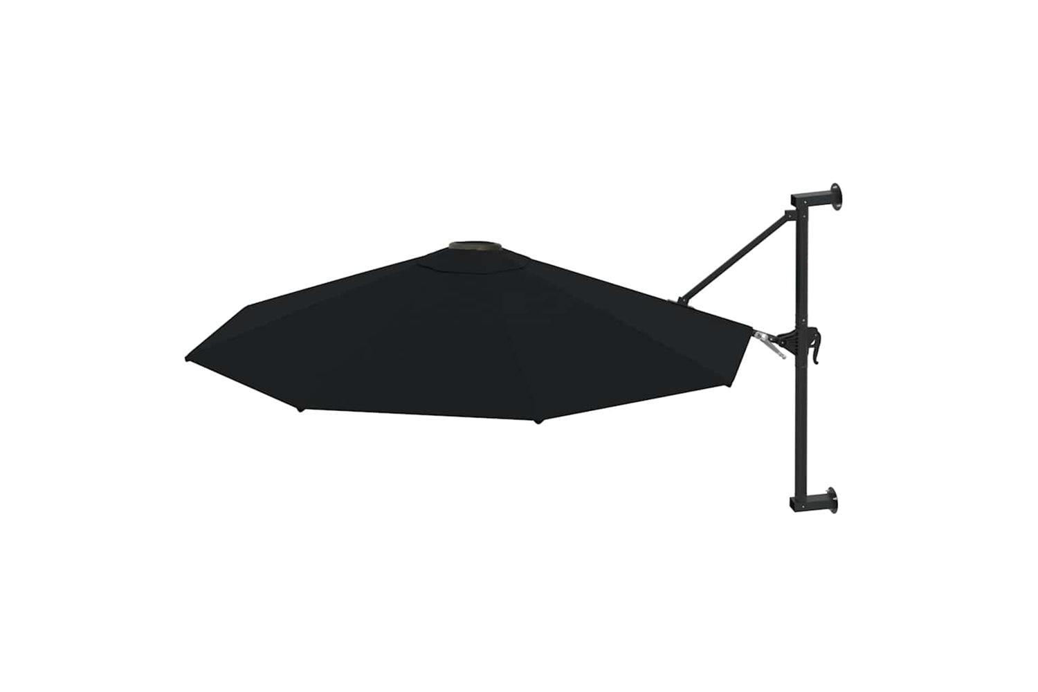 vidaXL Wall-mounted Parasol With Metal Pole 300cm Black-2