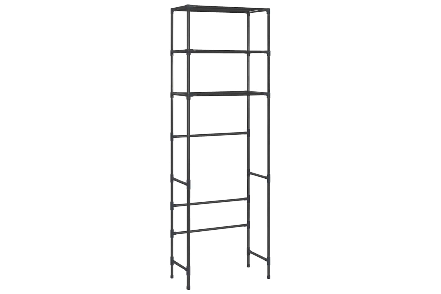 vidaXL 288329 3-tier Storage Rack Over Toilet Black 53x28x169cm-4