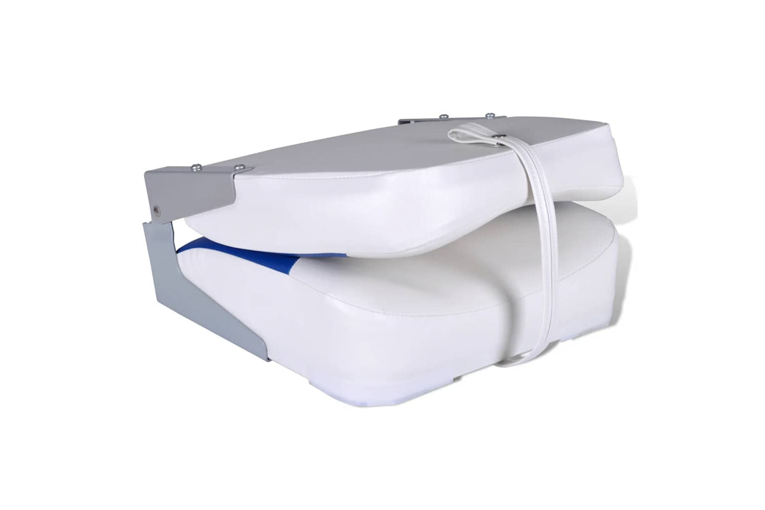 Vidaxl Boat Seats 2 Pcs Foldable Backrest Blue-white Pillow 41x36x48cm-4