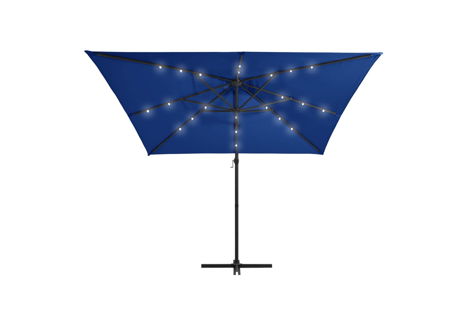 Vidaxl 46997 Cantilever Umbrella With Led Lights And Steel Pole 250x250 Cm Azure Blue-3