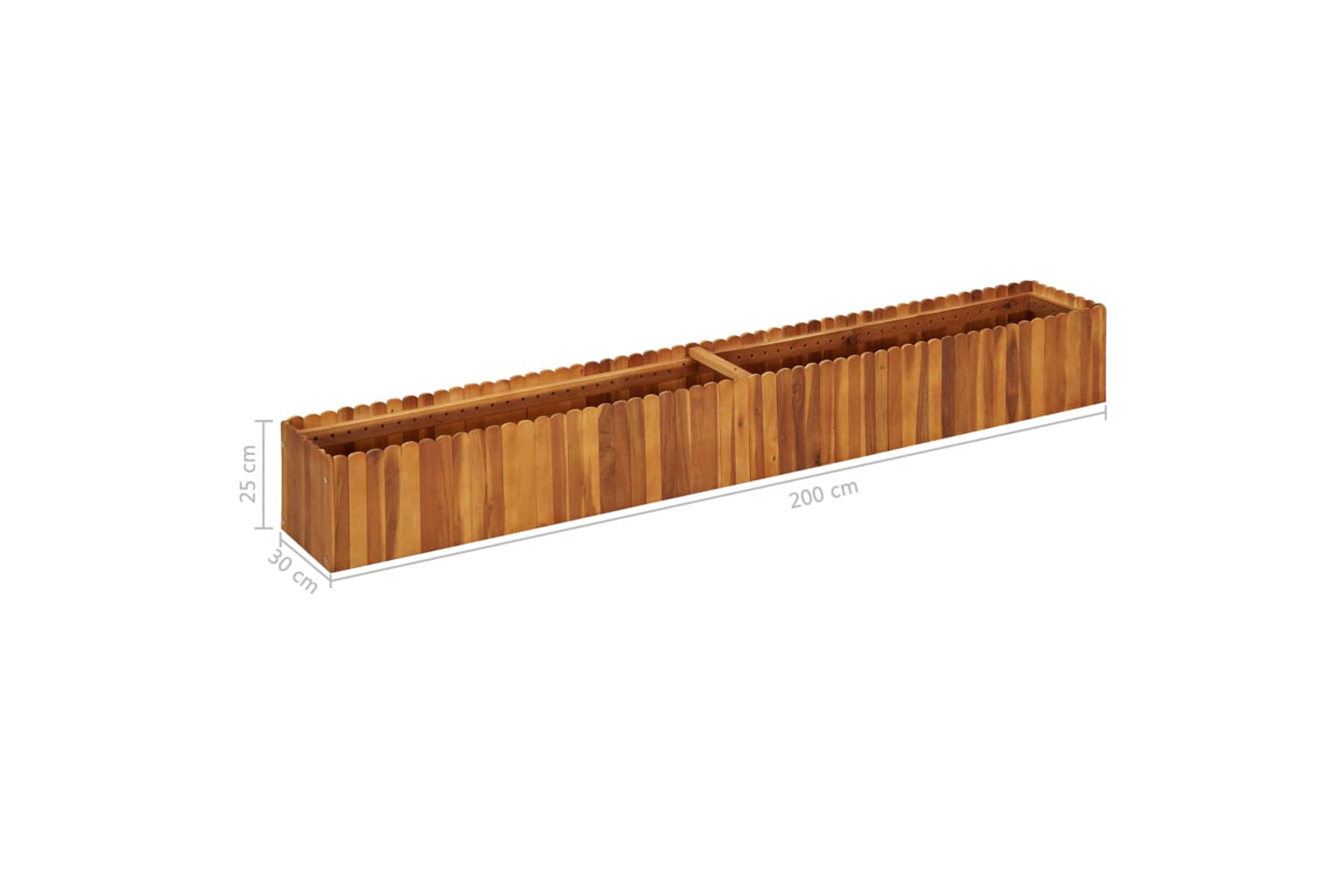 vidaXL 45920 Garden Raised Bed 200x30x25cm Solid Acacia Wood-6