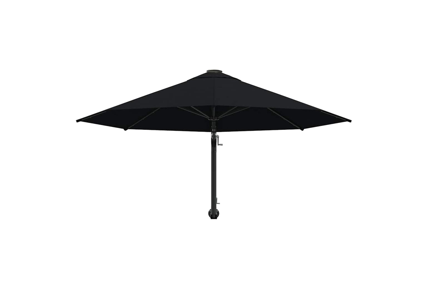 vidaXL Wall-mounted Parasol With Metal Pole 300cm Black-4