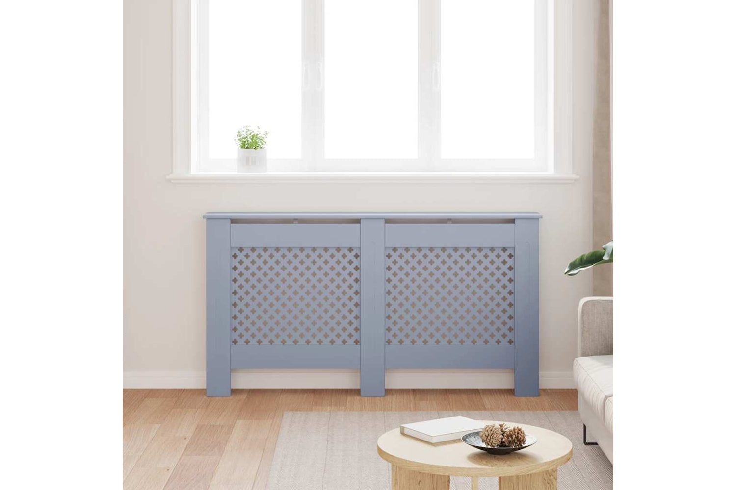 vidaXL Radiator Cover Anthracite 152x19x81.5cm Mdf-2