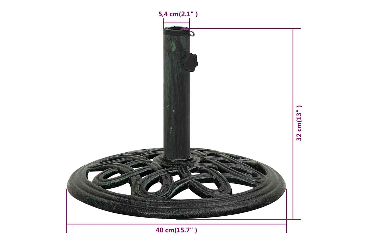 vidaXL 317765 Umbrella Base Green 40x40x32cm Cast Iron-8