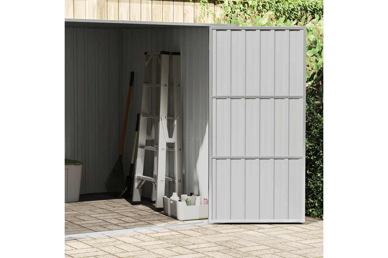 vidaXL 46253 Garden Shed Green 195x198x159cm Galvanised Steel-3
