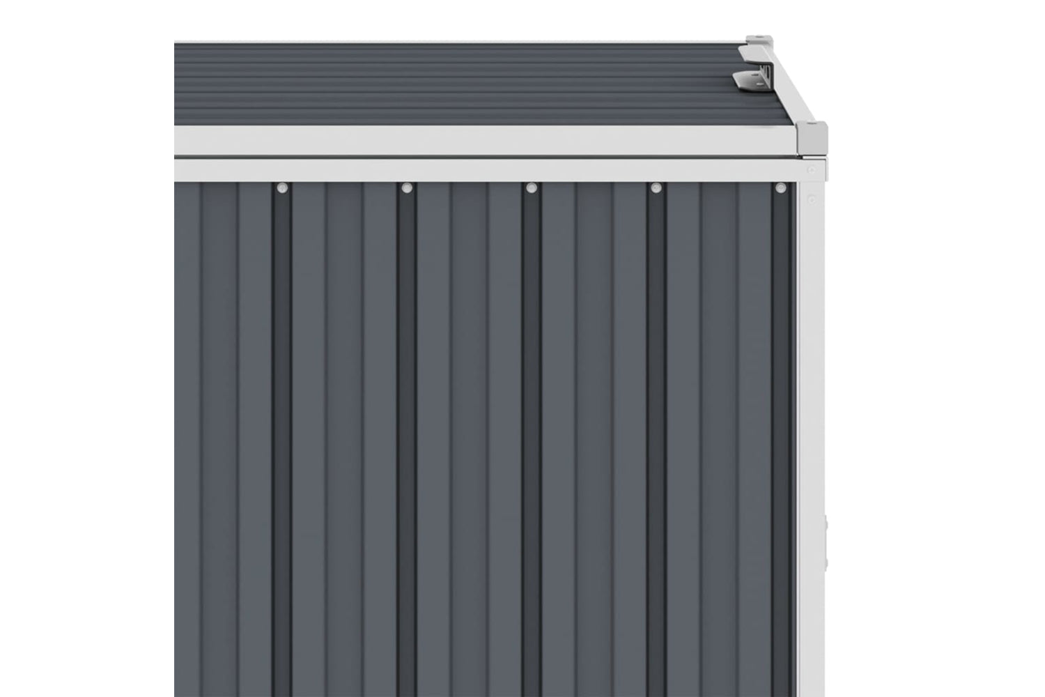 vidaXL Triple Garbage Bin Shed Grey 213x81x121cm Steel-3