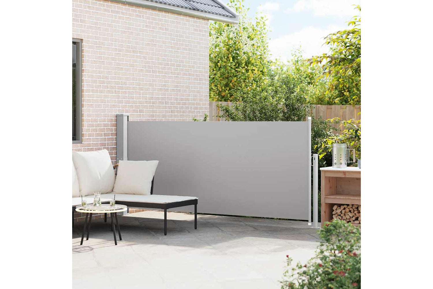 vidaXL 45357 Retractable Side Awning 140 X 300cm Grey-2