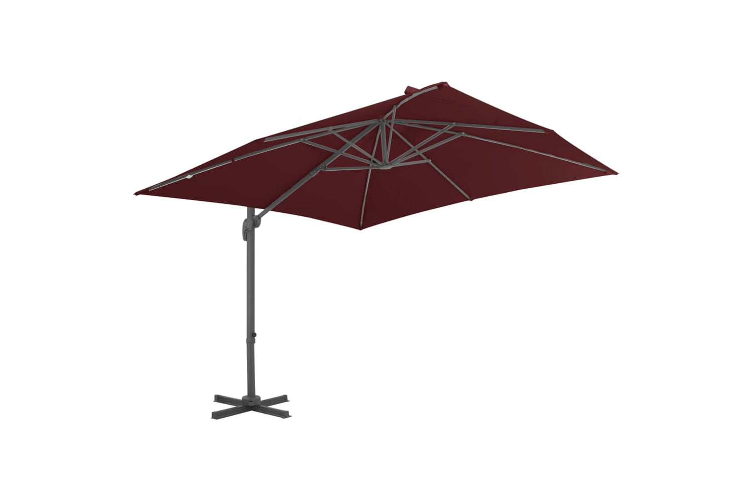 vidaXL 312315 Cantilever Umbrella With Aluminium Pole Bordeaux Red 400x300cm-2