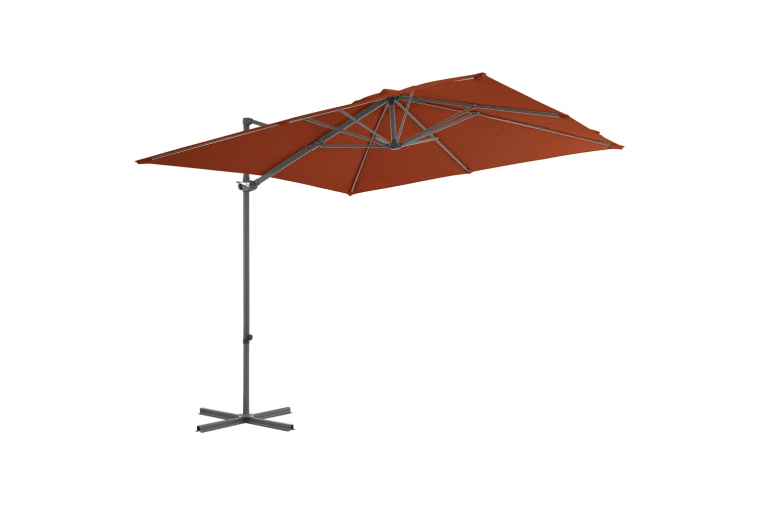 vidaXL 312309 Cantilever Umbrella With Steel Pole Terracotta 250x250cm-2