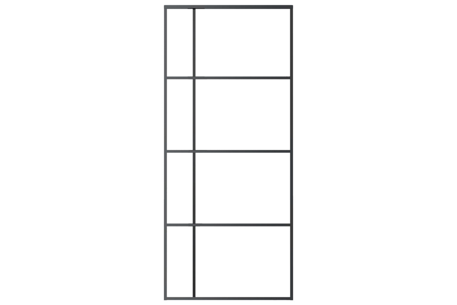 Vidaxl 151683 Sliding Door Frosted Esg Glass And Aluminium 90x205 Cm Black-3