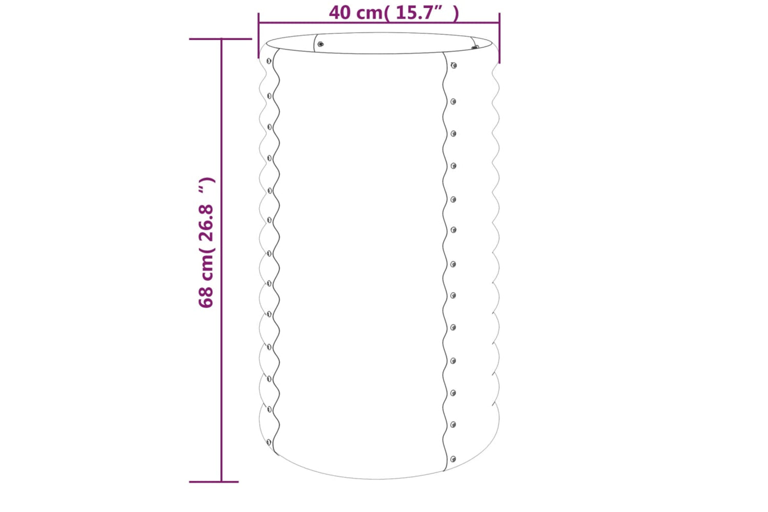vidaXL 318849 Garden Planter Powder-coated Steel 40x40x68cm Grey-3