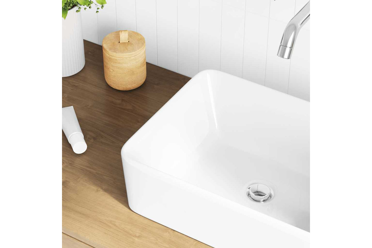 vidaXL 143919 Wash Basin 40x30x13cm Ceramic White-3