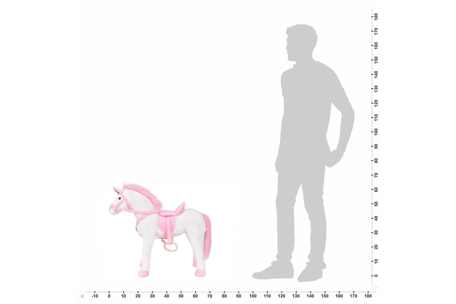 Vidaxl Standing Plush Toy Unicorn White And Pink Xxl-6