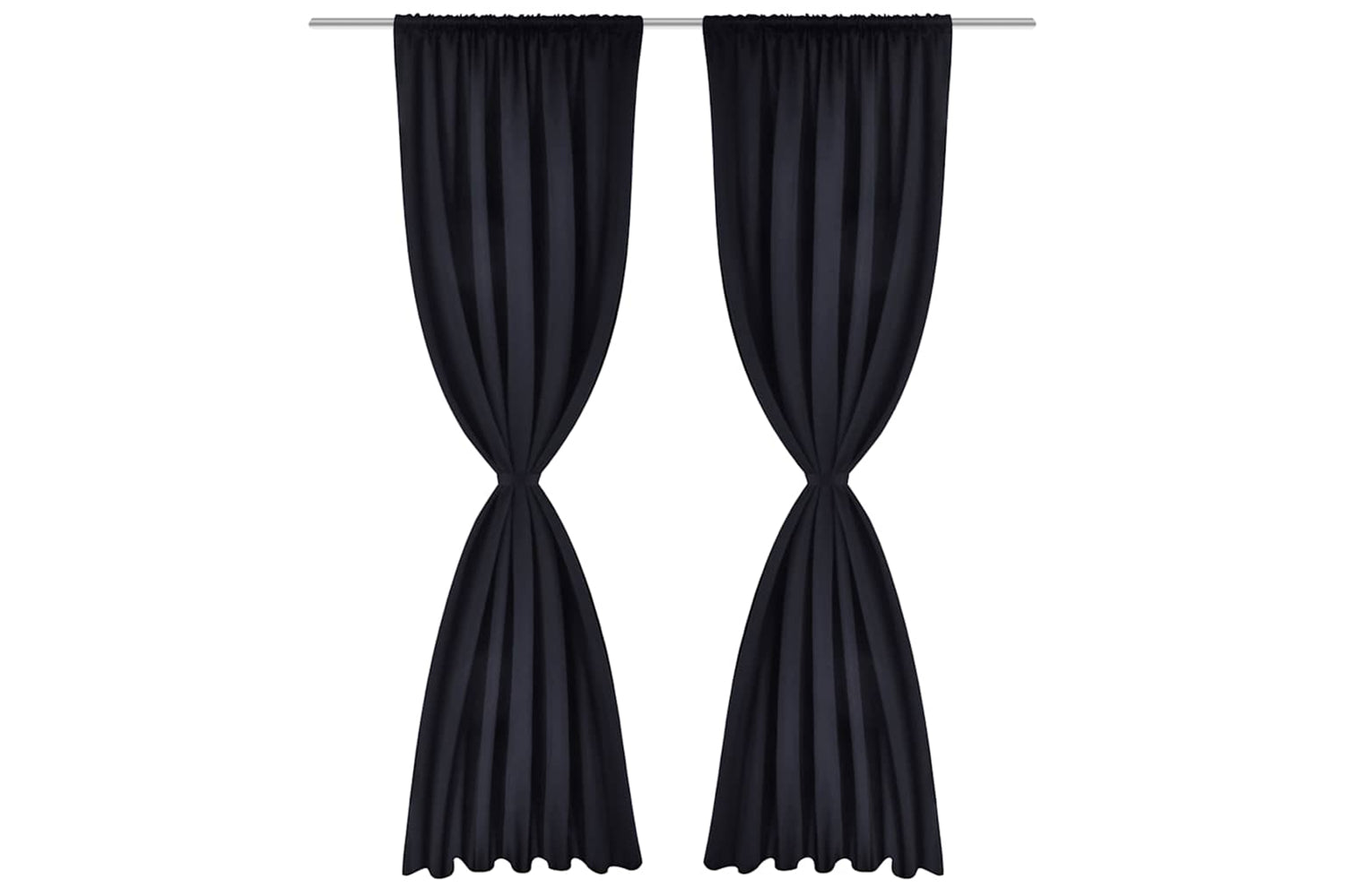 vidaXL 130370 2 Pcs Black Slot-headed Blackout Curtains 135 X 245cm-2