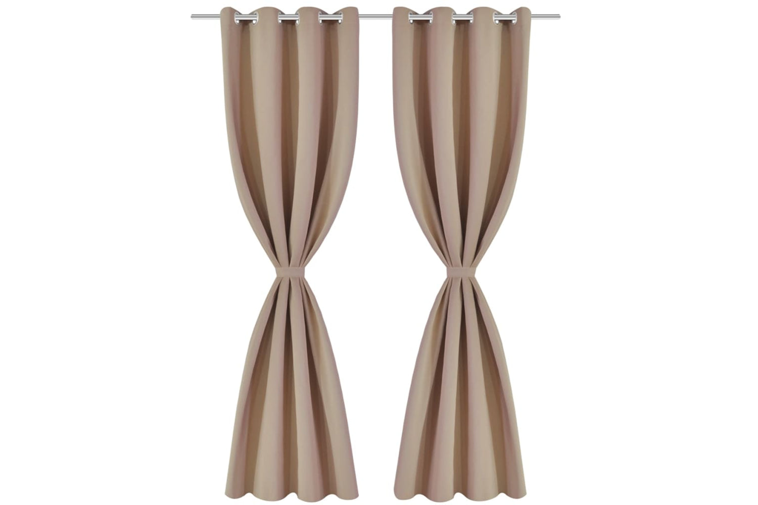 vidaXL 130373 2 Pcs Cream Blackout Curtains With Metal Rings 135 X 245cm-2