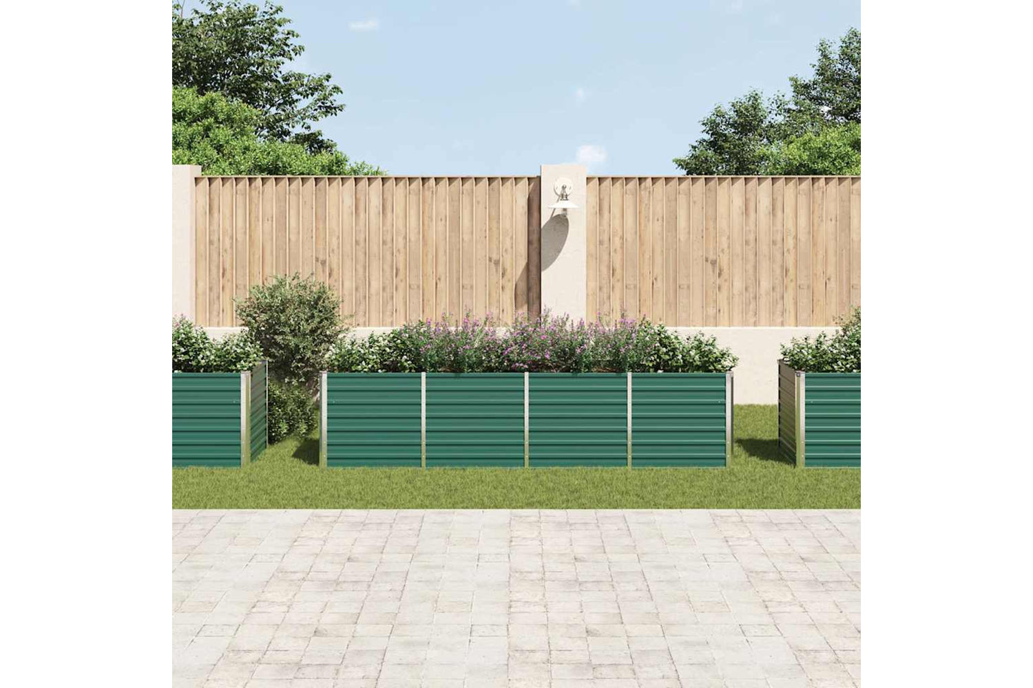 vidaXL 44845 Garden Raised Bed Galvanised Steel 320x80x77cm Green-2