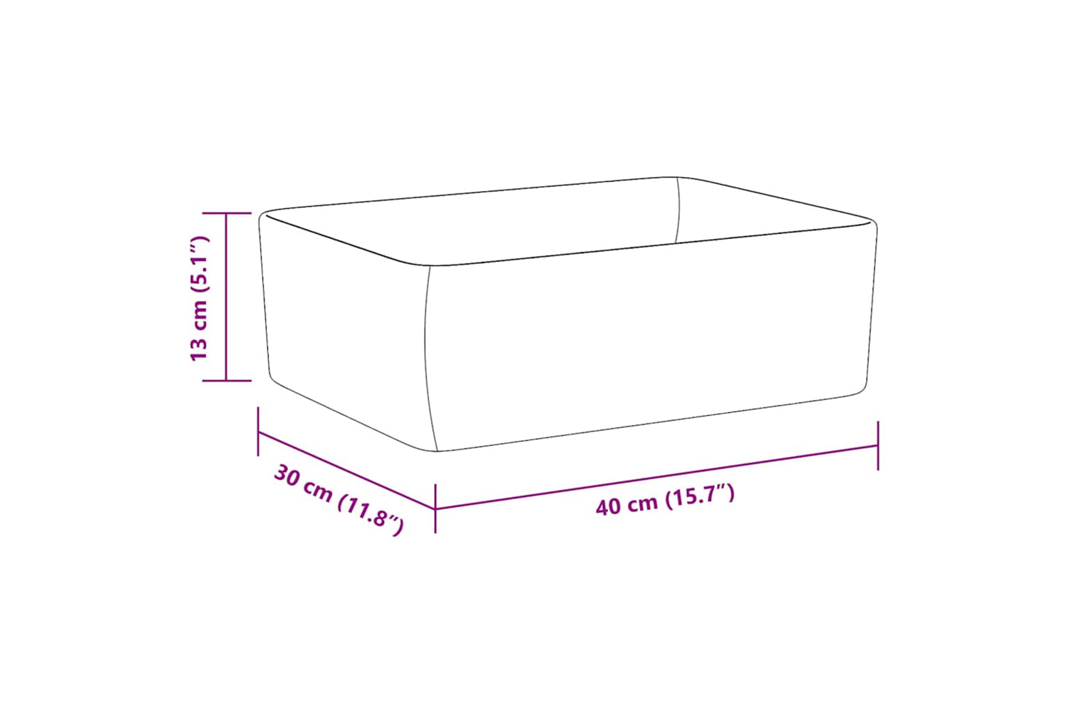 vidaXL 143919 Wash Basin 40x30x13cm Ceramic White-8