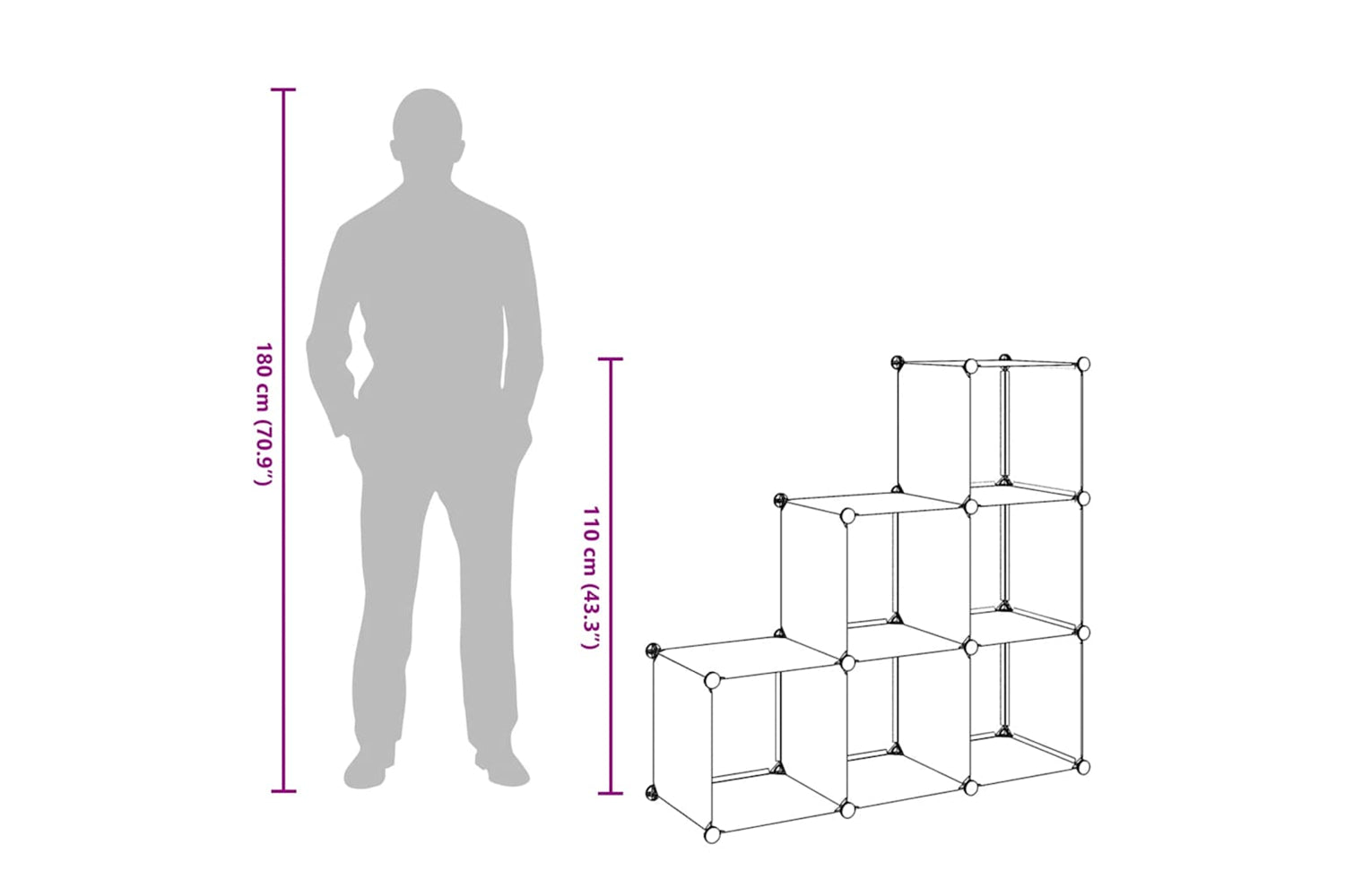 Vidaxl 244922 Storage Cube Organiser With 6 Compartments White-7