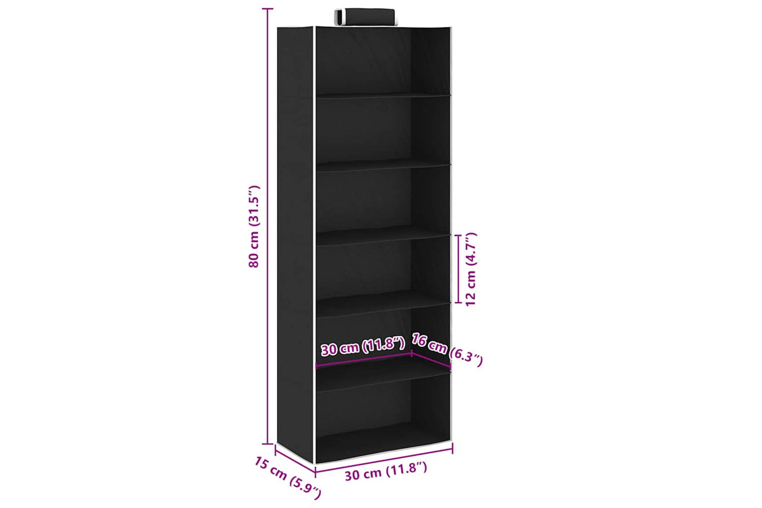 Vidaxl 288325 Hanging Closet Organisers 2 Pcs With 6 Shelves Fabric-9