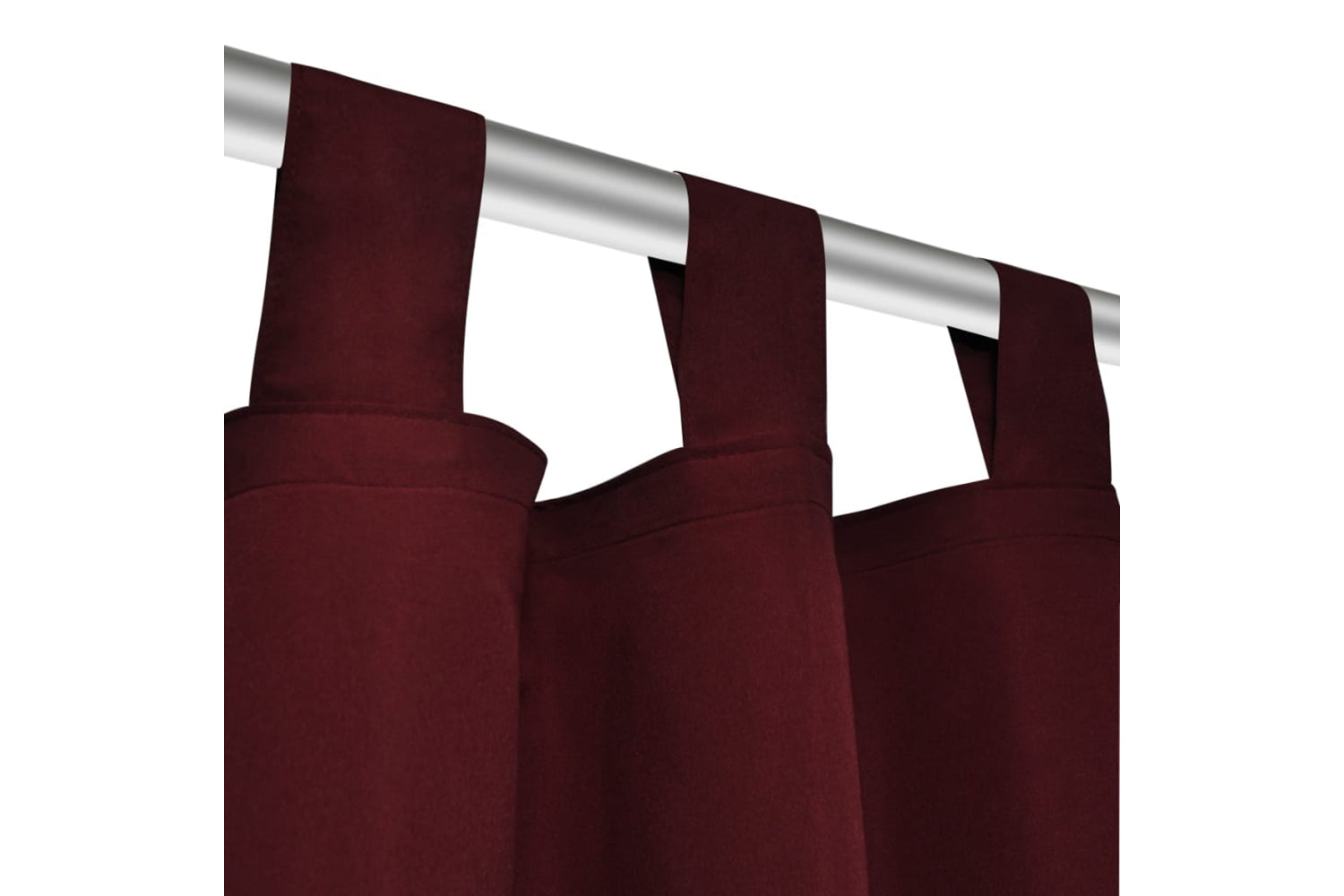 vidaXL 130364 2 Pcs Bordeaux Micro-satin Curtains With Loops 140 X 245cm-4