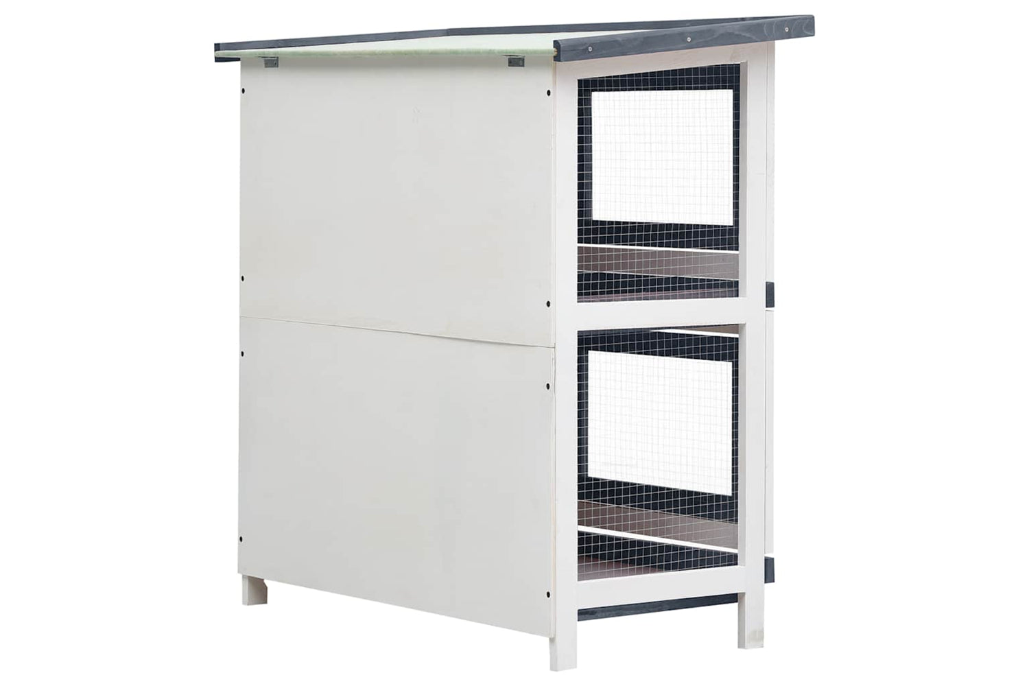 Vidaxl 170834 Outdoor Rabbit Hutch 4 Doors Grey Wood-5