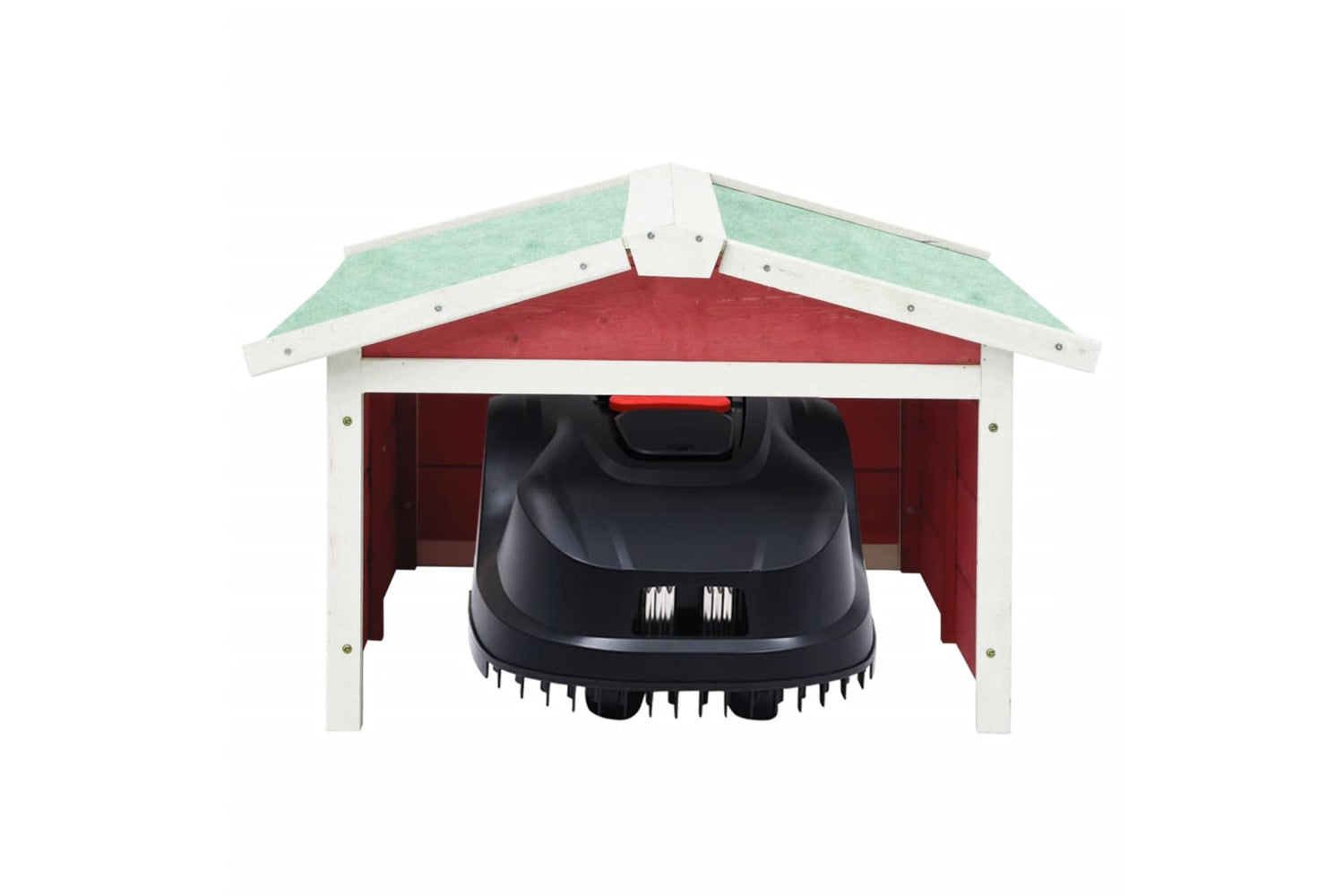 vidaXL 170881 Robotic Lawn Mower Garage 72x87x50cm Red And White Firwood-2
