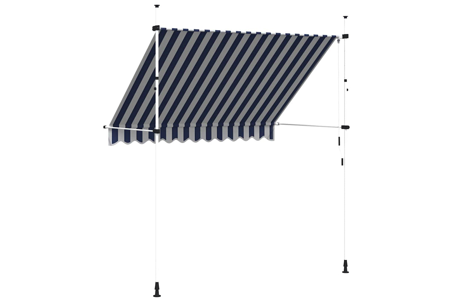vidaXL 43221 Manual Retractable Awning 250cm Blue And White Stripes-4
