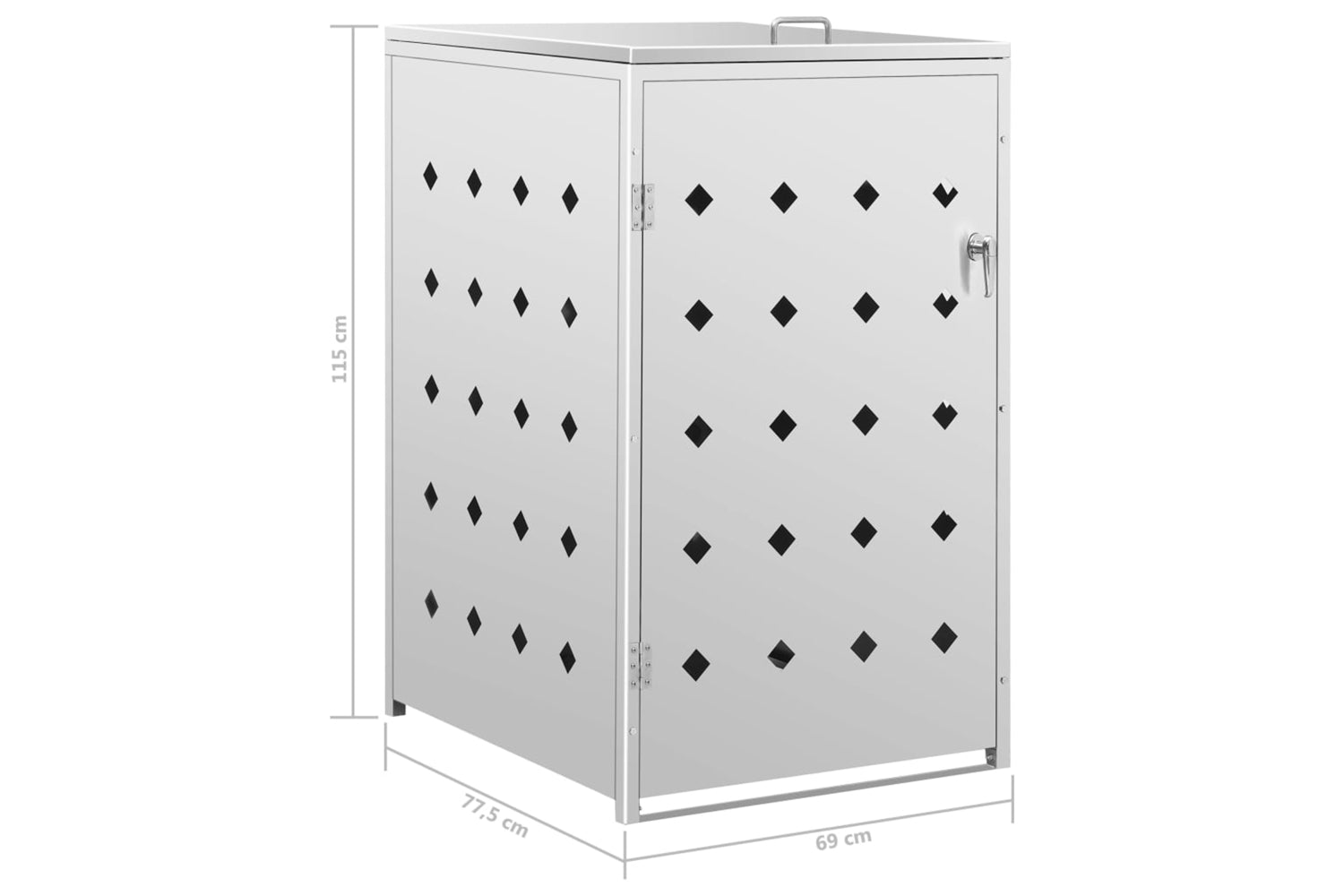 Vidaxl 145379 Single Wheelie Bin Shed 240 L Stainless Steel-8