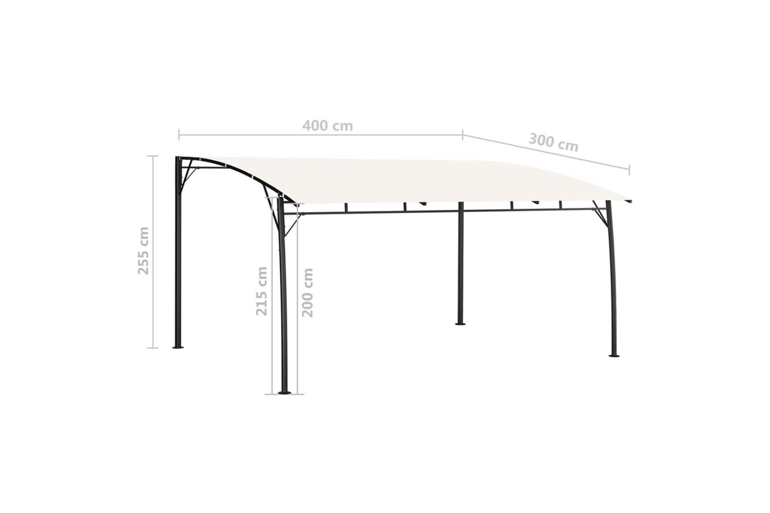 Vidaxl 47976 Garden Sunshade Awning 4x3x2.55 M Cream-6