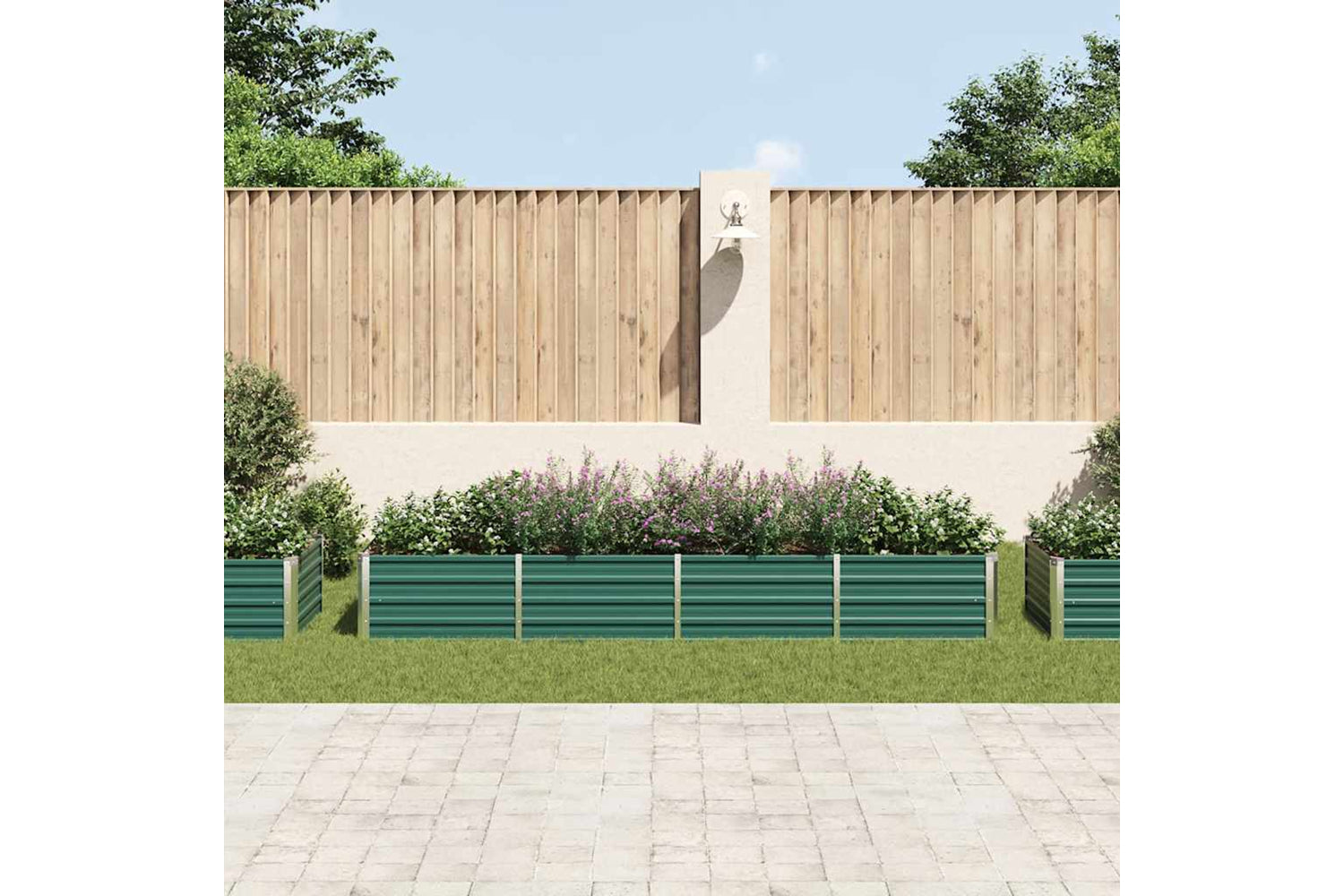 vidaXL 44847 Garden Raised Bed Galvanised Steel 320x80x45cm Green-2