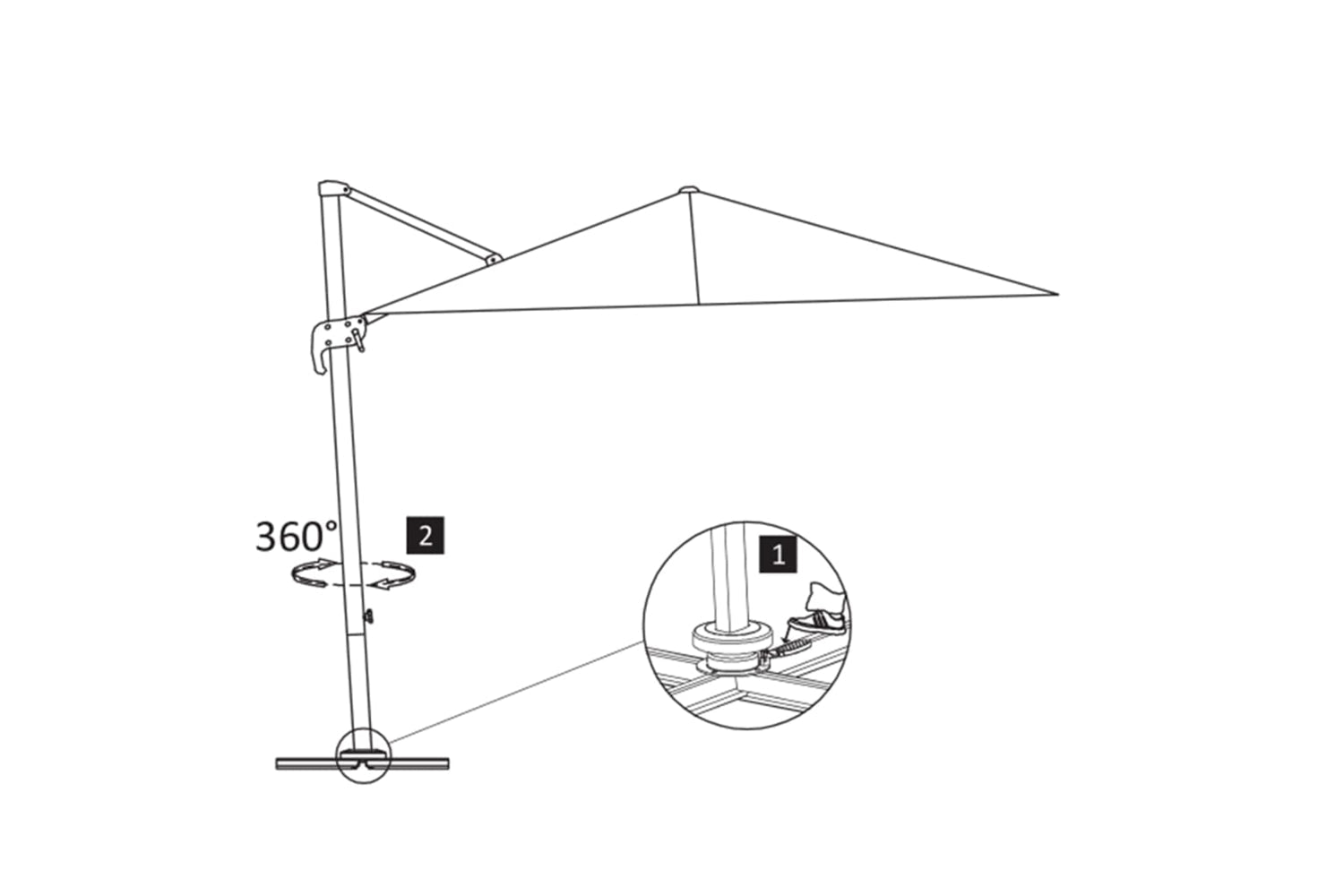 vidaXL 44636 Cantilever Umbrella With Aluminium Pole 300x300cm Anthracite-8