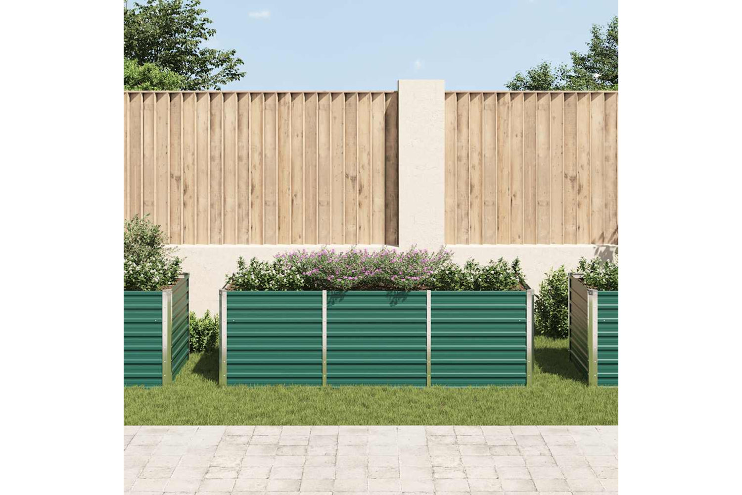 vidaXL 44841 Garden Raised Bed Galvanised Steel 240x80x77cm Green-2