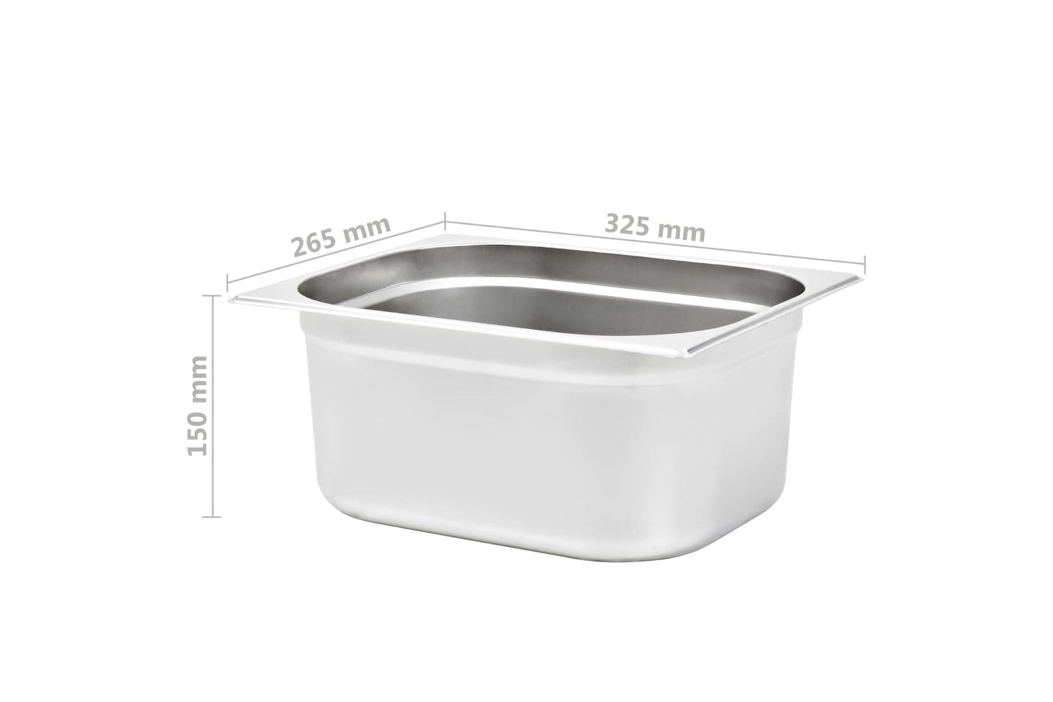 vidaXL 50889 Gastronorm Containers 2 Pcs Gn 1/2 150mm Stainless Steel-8